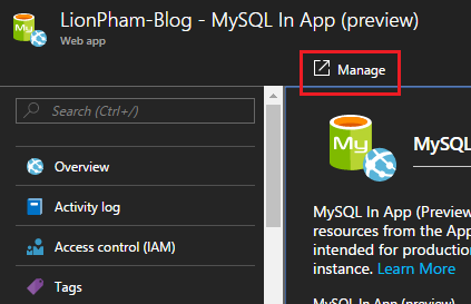 MySQL In App - Manage Database Content