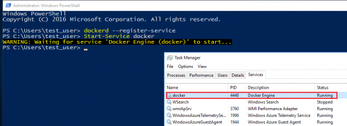 Windows Server Containers - Start-Service docker